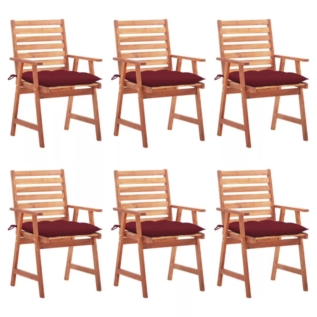 Garten-essstühle 6 Stk. Mit Kissen Massivholz Akazie günstig online kaufen