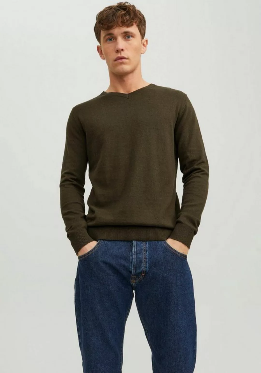 Jack & Jones V-Ausschnitt-Pullover EMIL KNIT V-NECK günstig online kaufen