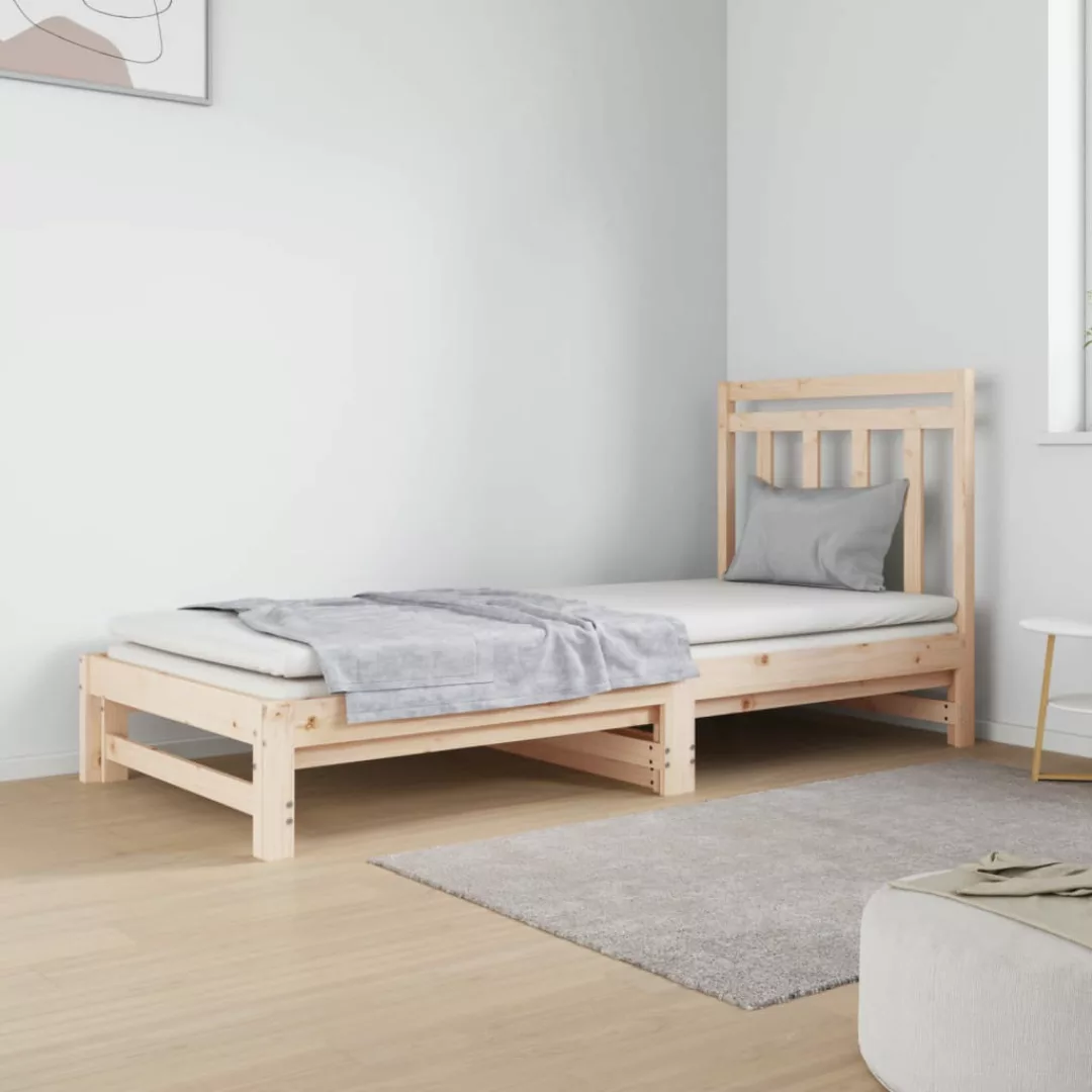 vidaXL Gästebett Gästebett Tagesbett Ausziehbar 2x90x190 cm Massivholz Kief günstig online kaufen