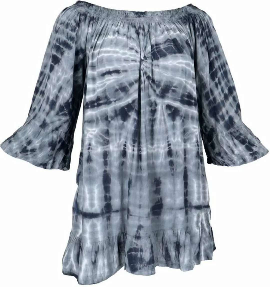 Guru-Shop Longbluse 3/4 Arm Batik Tunika, Minikleid, schulterfreie.. Festiv günstig online kaufen