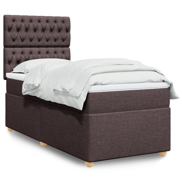 vidaXL Boxspringbett, Boxspringbett mit Matratze Dunkelbraun 100x200 cm Sto günstig online kaufen