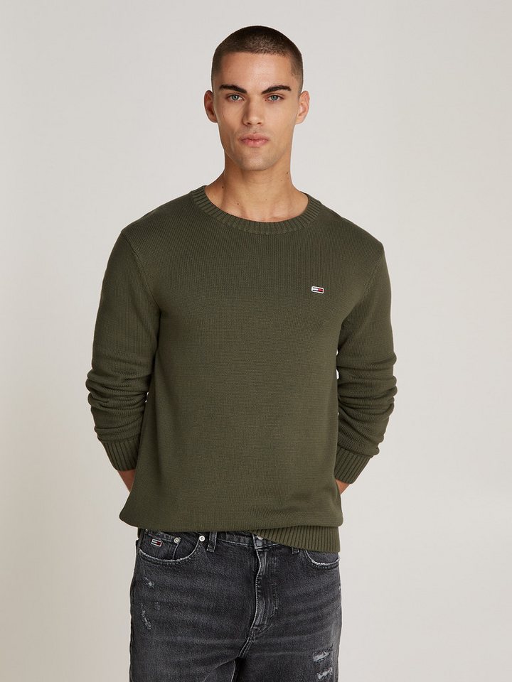 Tommy Jeans Strickpullover TJM SLIM ESSNTLS C-NECK SWEATER mit Markenlogo a günstig online kaufen