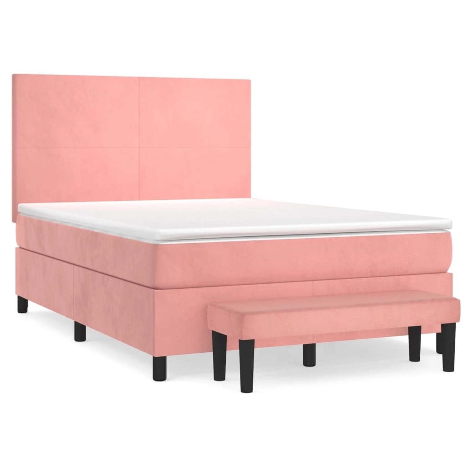 vidaXL Boxspringbett mit Matratze Rosa 140x200 cm Samt1357763 günstig online kaufen