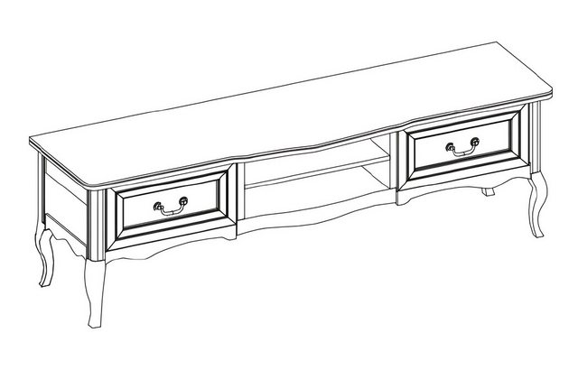 Xlmoebel TV-Schrank Traditionelles Fernseh-Sideboard aus massivem Holz, TV- günstig online kaufen