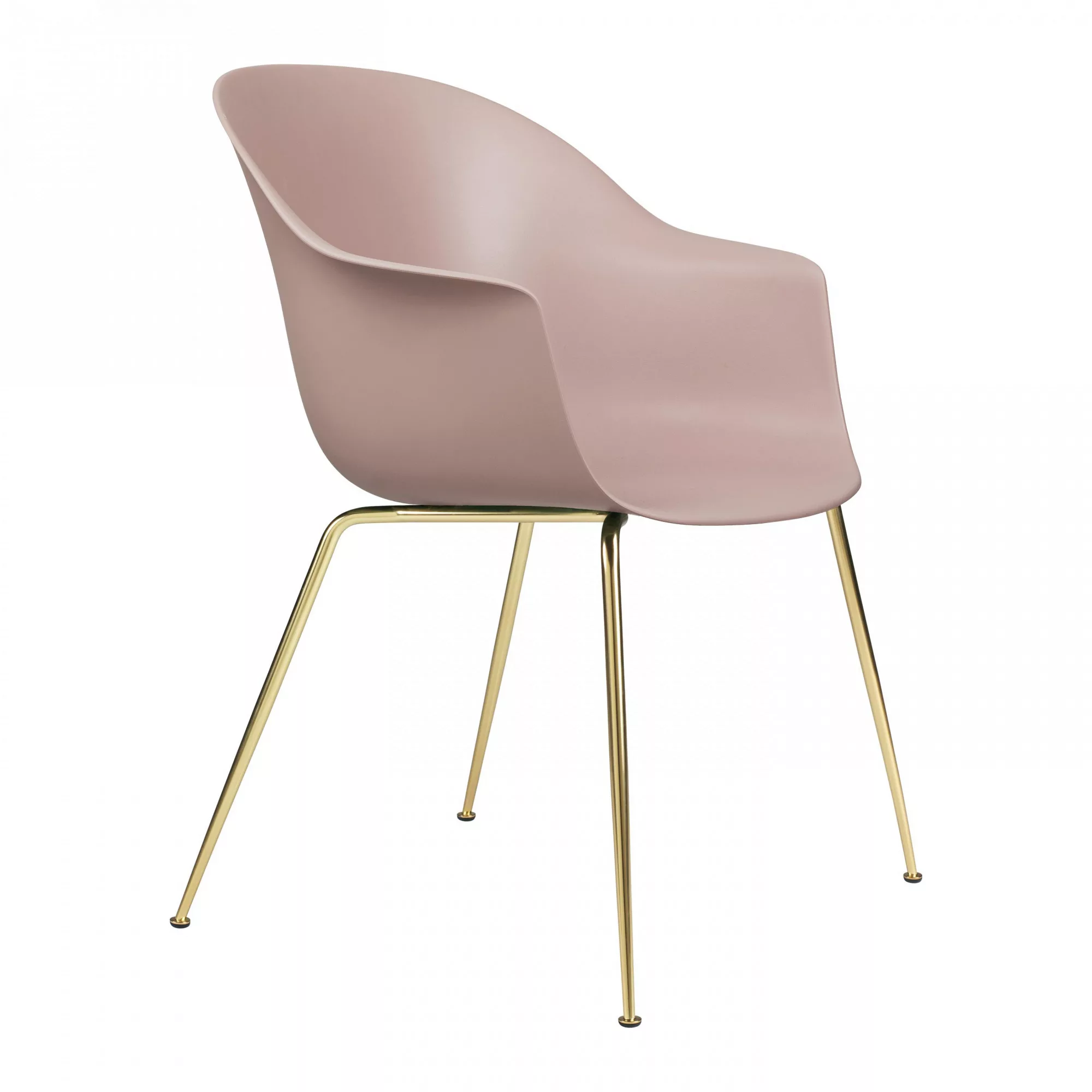 Gubi - Bat Dining Chair Gestell Messing - sweet pink/Sitzschale Polypropyle günstig online kaufen