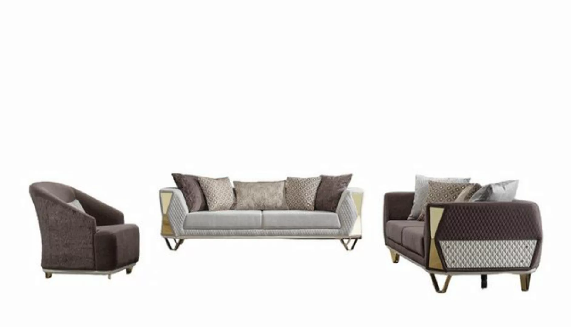 JVmoebel Sofa Garnitur Sofagarnitur 3+3+1 Sitzer Sofa Sessel Sofas Modern B günstig online kaufen