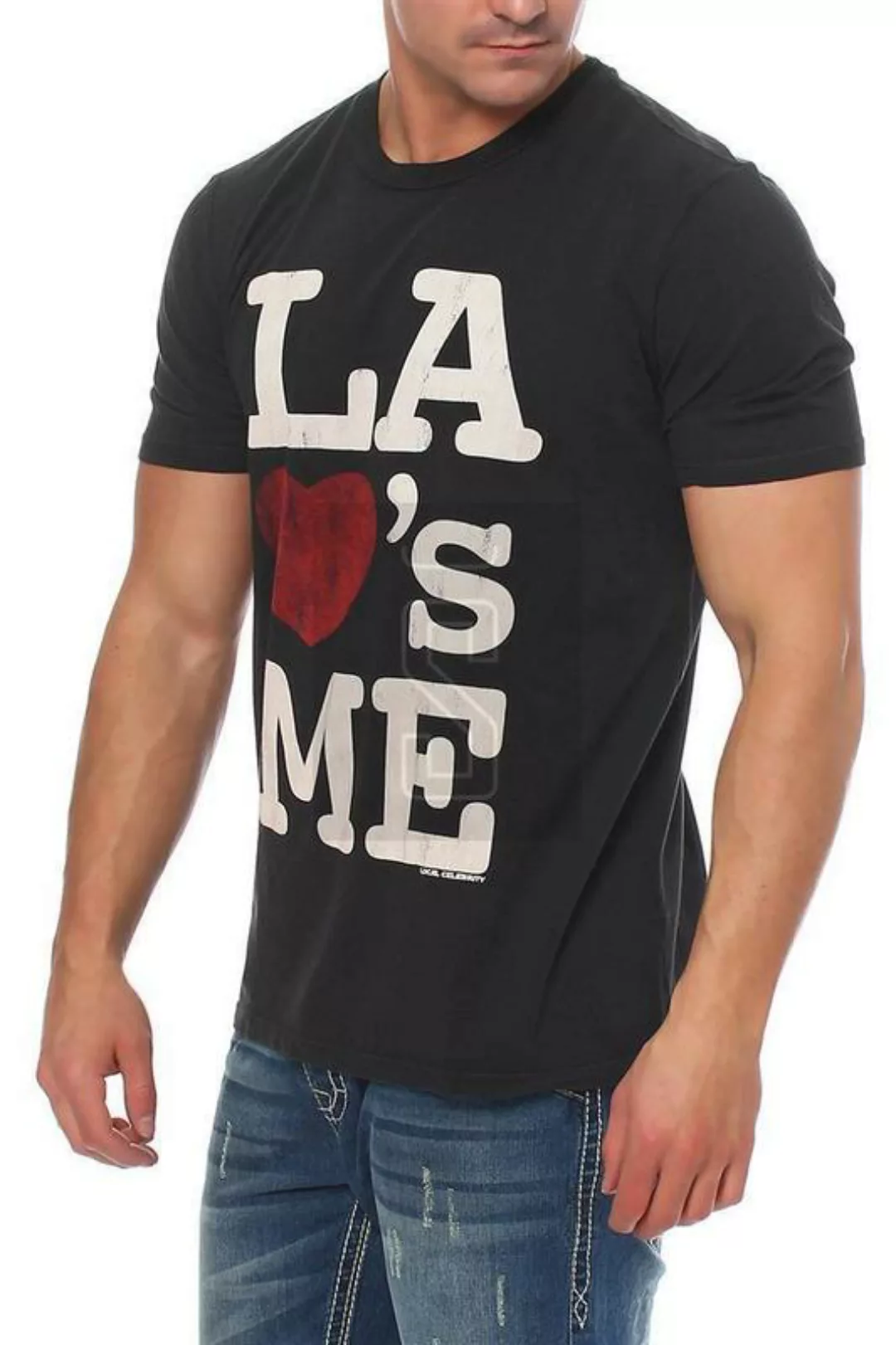 Local Celebrity Herren T-Shirt Shirt Kurzarmshirt LA LOVES günstig online kaufen