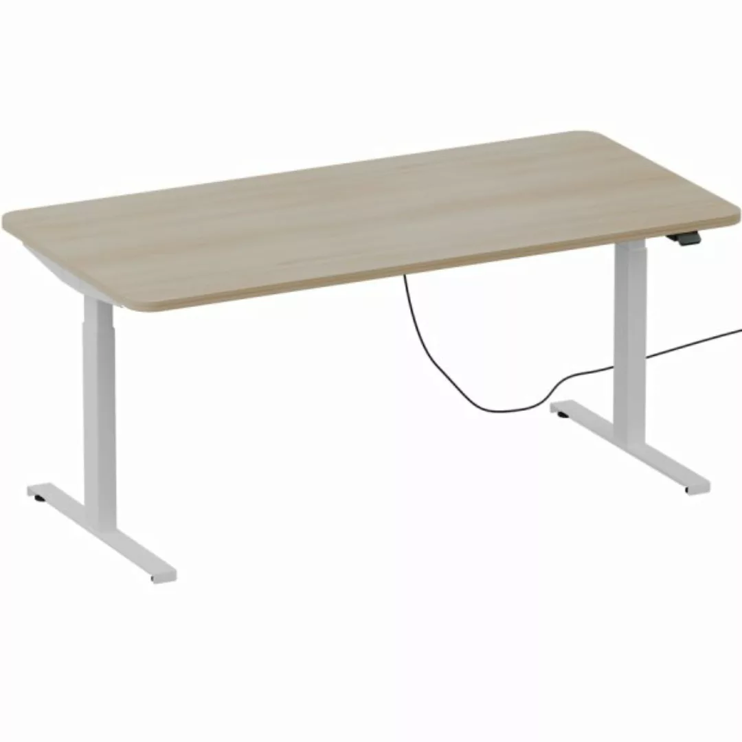 Schreibtisch NewWORK elektrisch höhenverstellbar Gestell weiß - Dekor wählb günstig online kaufen