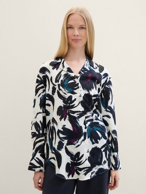 TOM TAILOR Langarmbluse Oversized Bluse mit Leinen günstig online kaufen