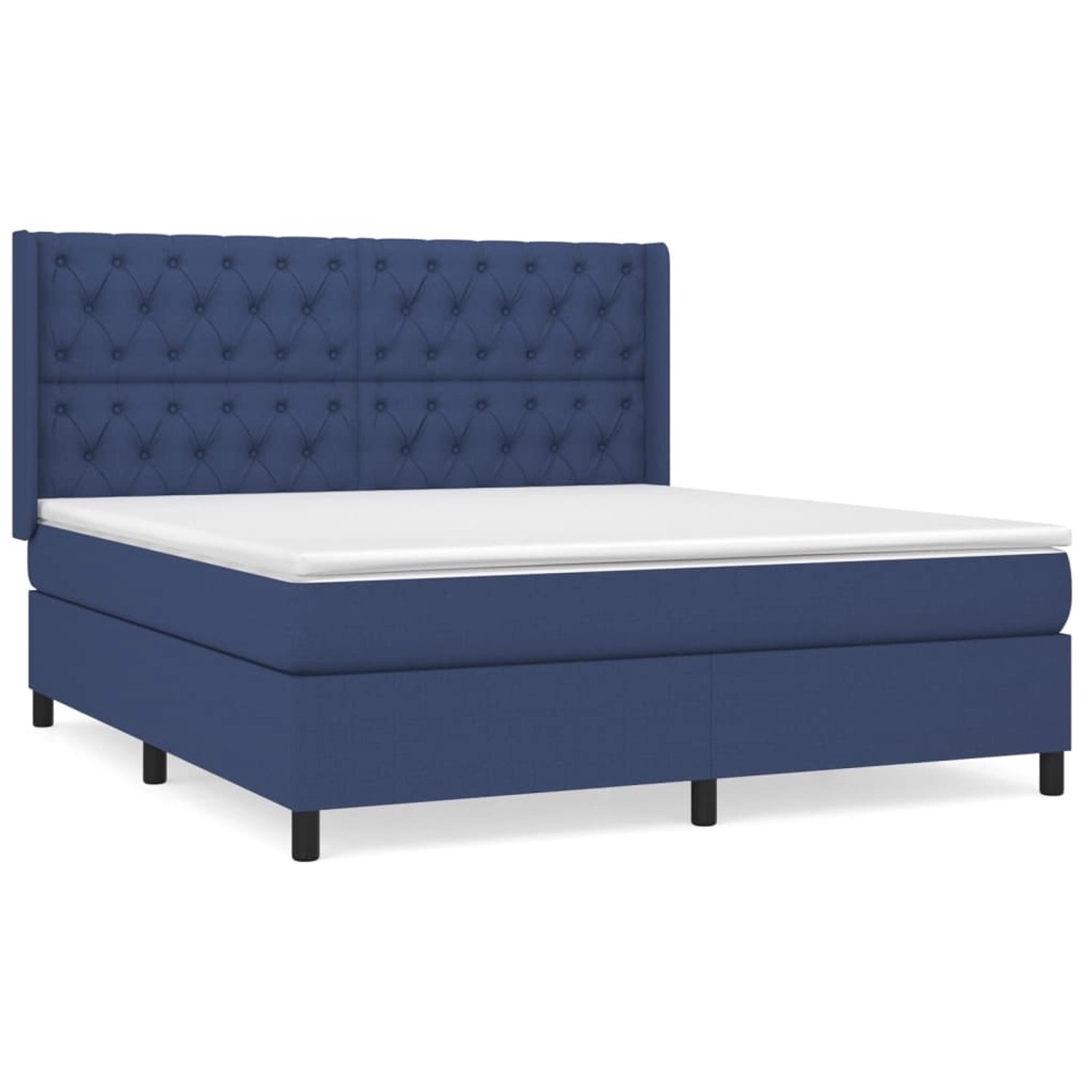 vidaXL Boxspringbett Boxspringbett mit Matratze Blau 160x200 cm Stoff Bett günstig online kaufen