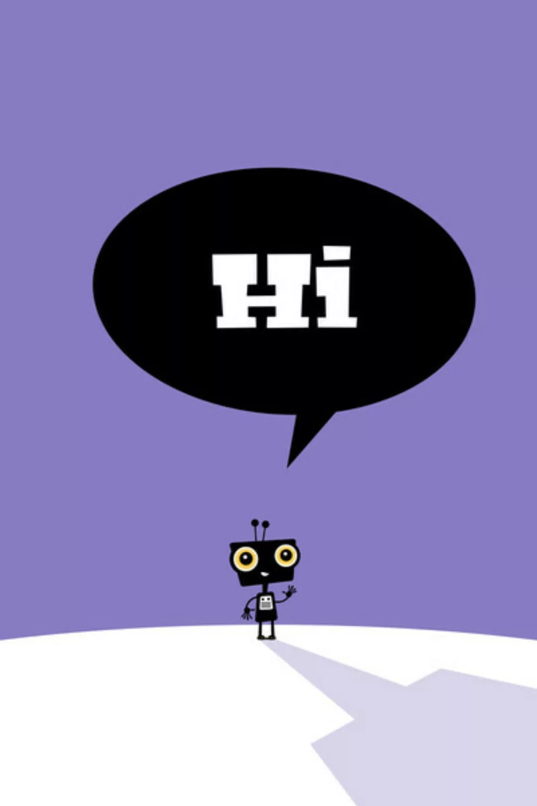 Poster / Leinwandbild - Hi, Kleiner Roboter – Illustration Für Kinder günstig online kaufen