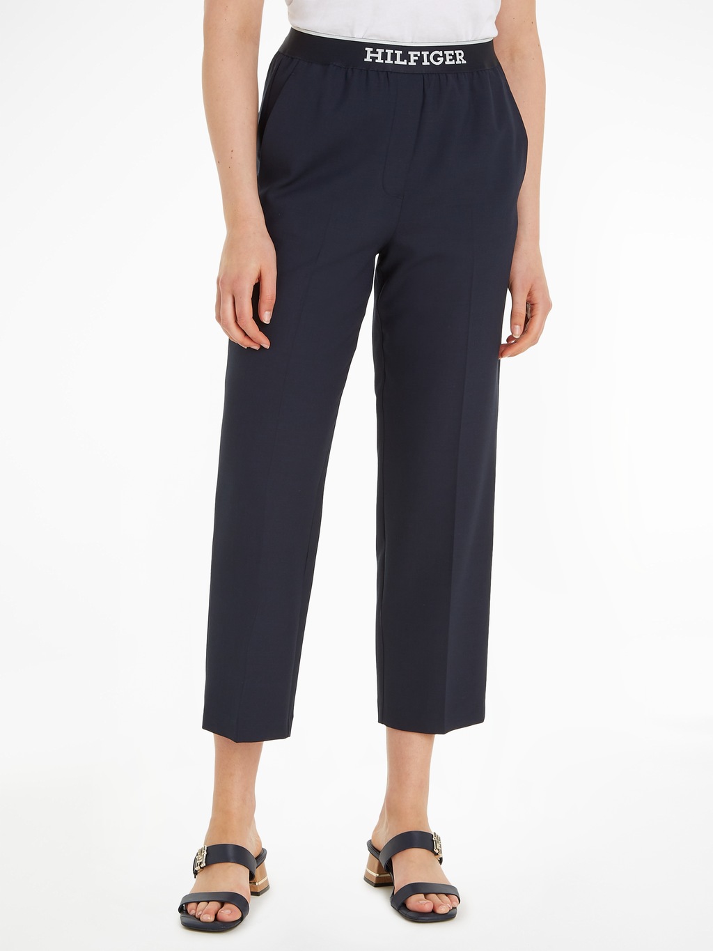 Tommy Hilfiger Webhose "SLIM STRAIGHT LOGO PANT", mit Logoschriftzug günstig online kaufen