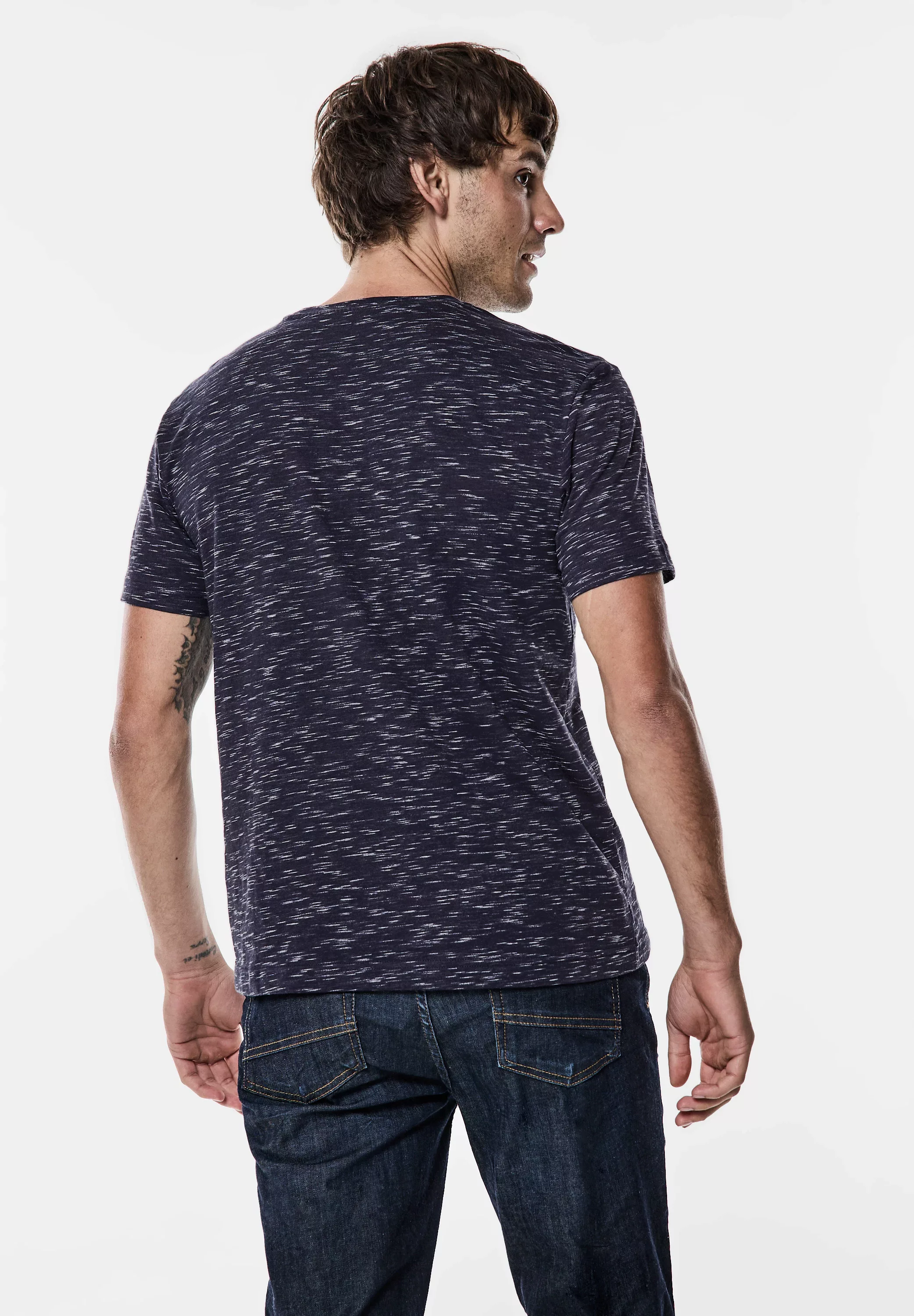 STREET ONE MEN T-Shirt, aus Baumwolle mit Stretchante günstig online kaufen