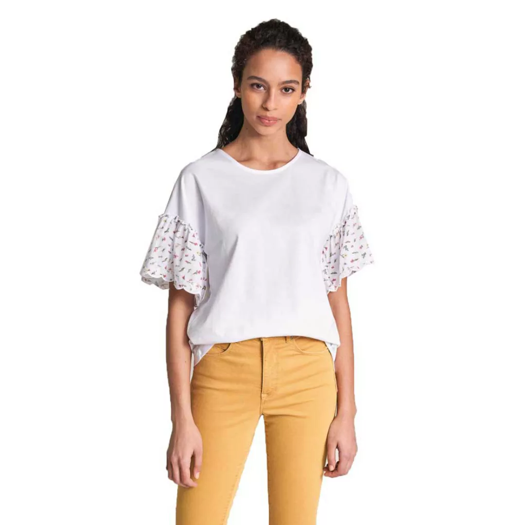 Salsa Jeans Frills And Stitching Kurzärmeliges T-shirt M White günstig online kaufen