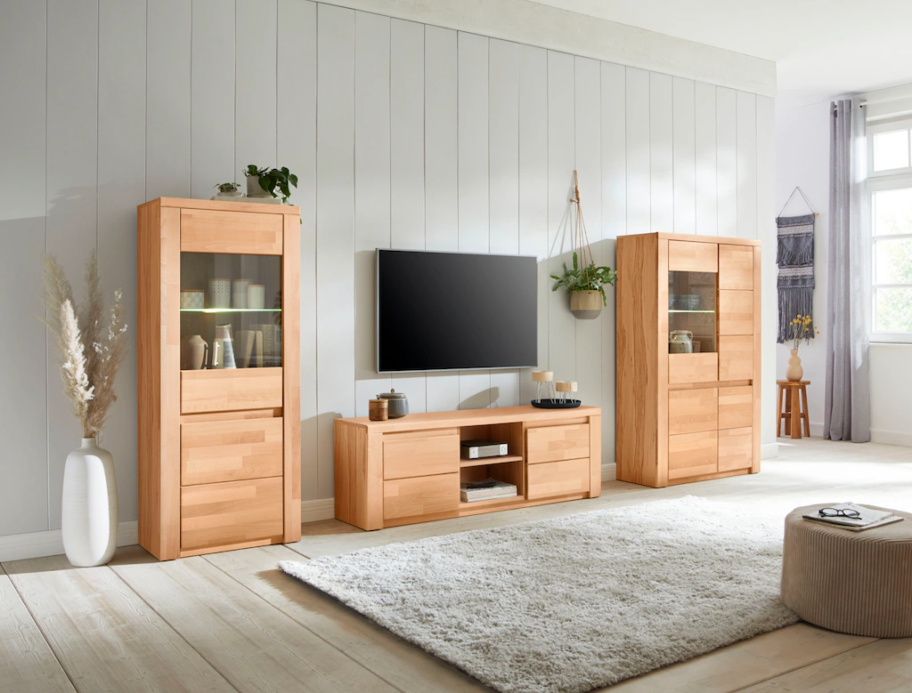 Home affaire Wohnwand "Burani", (Set, 3 St.), teilmassives Holz günstig online kaufen