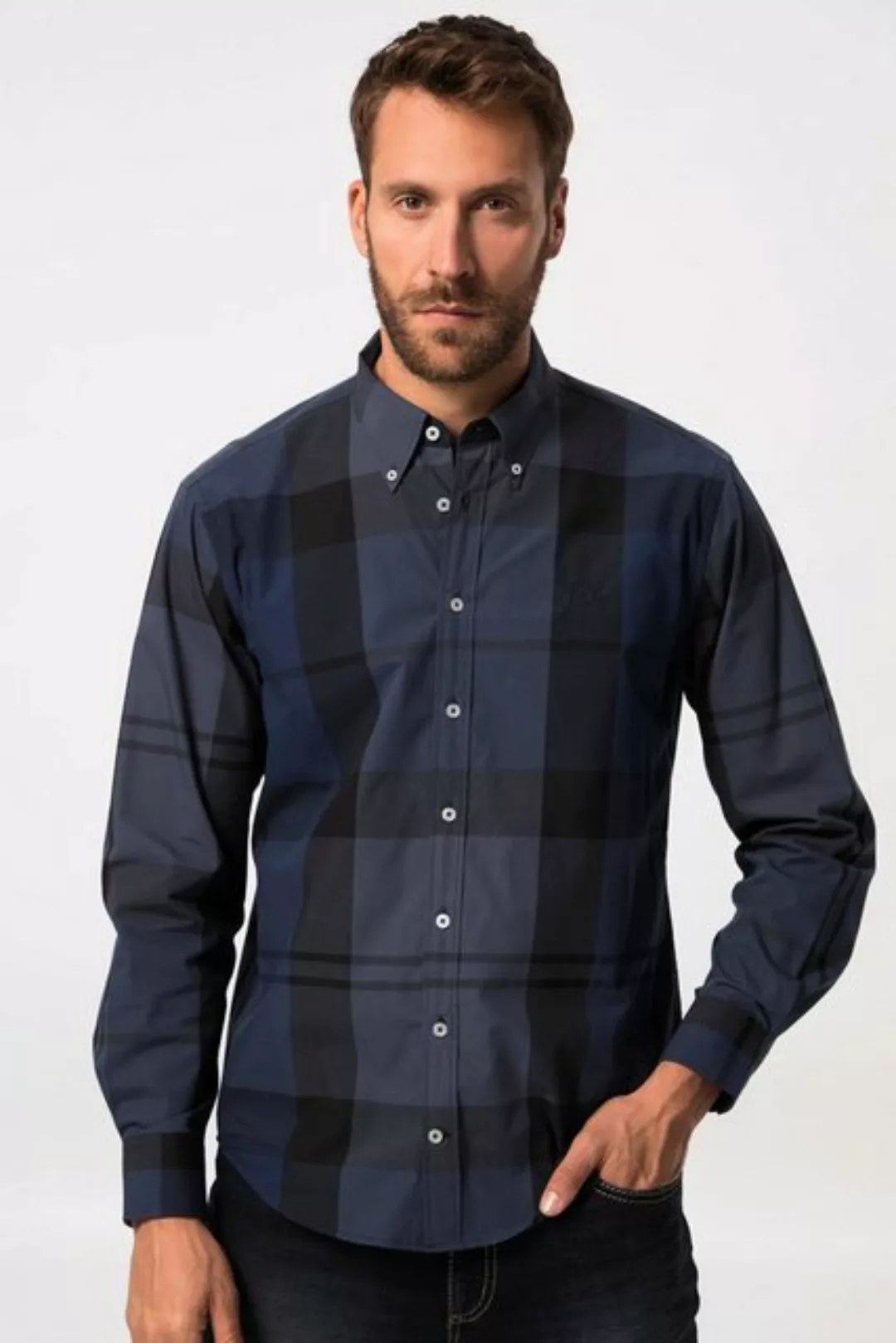 JP1880 Businesshemd Karohemd Langarm Buttondown-Kragen Modern Fit günstig online kaufen