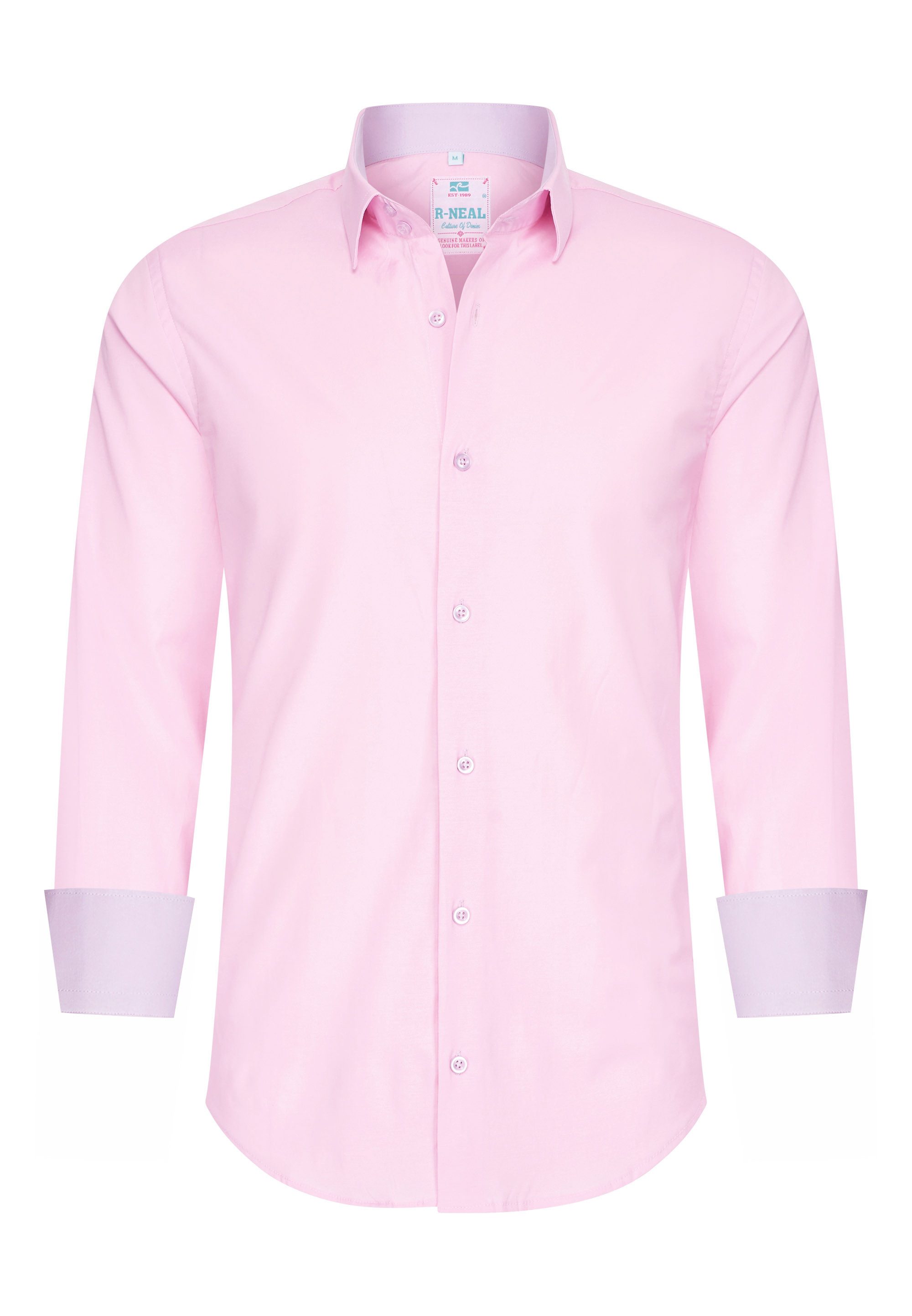 R-NEAL Businesshemd Pastellhemd Herren Slim Fit günstig online kaufen