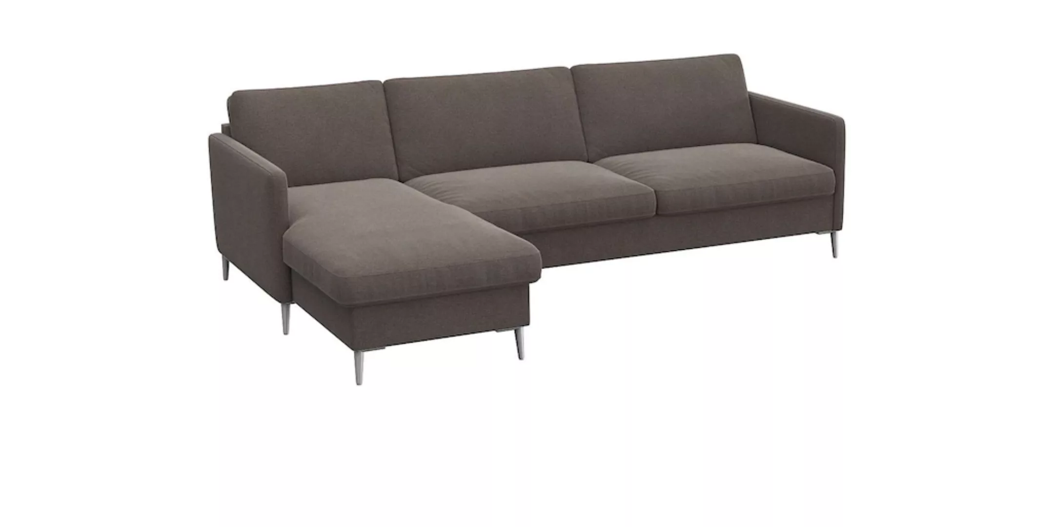 FLEXLUX Ecksofa »Fiore, L-Form«, schmale Armlehnen, Kaltschaum, Füße Alu günstig online kaufen