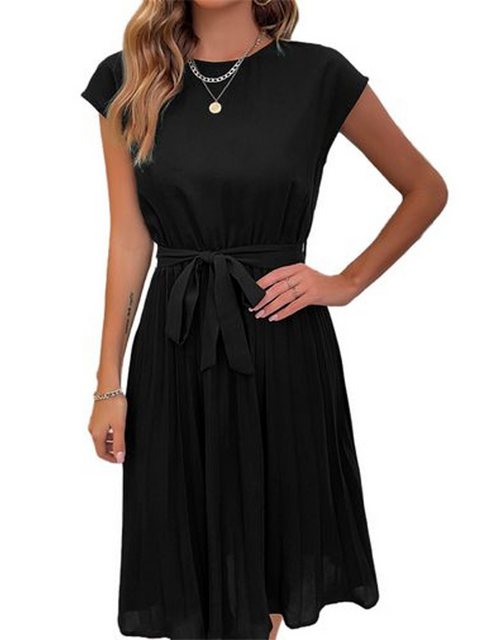 KIKI Abendkleid Damen einfarbig Ballkleid, kurze Ärmel Strandkleid mit Schn günstig online kaufen