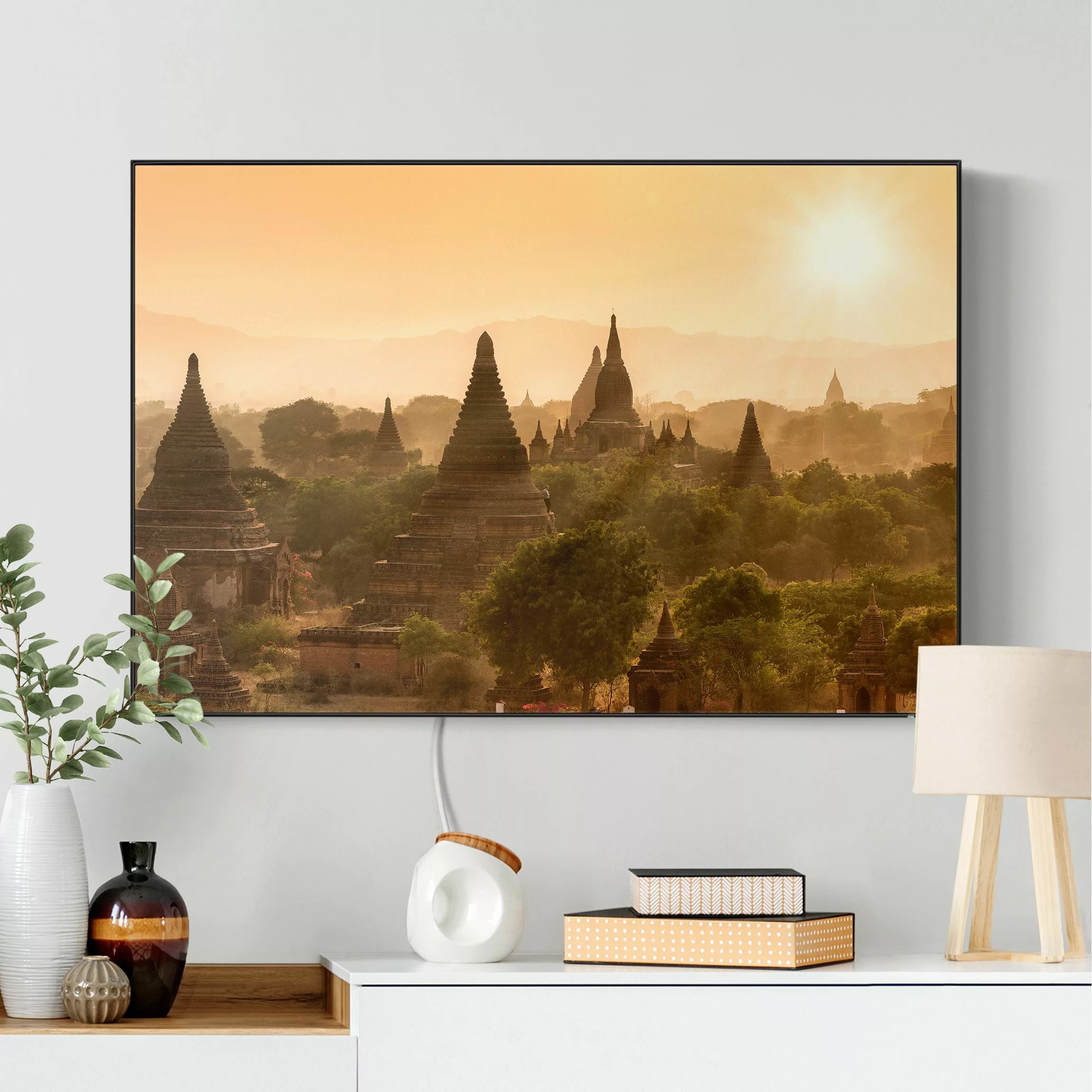 LED-Wechselbild Sonnenuntergang über Bagan günstig online kaufen