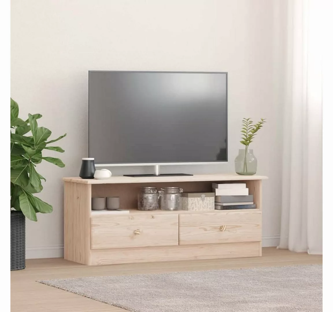 vidaXL TV-Schrank TV-Schrank mit Schubladen ALTA 100x35x41 cm Massivholz Ki günstig online kaufen