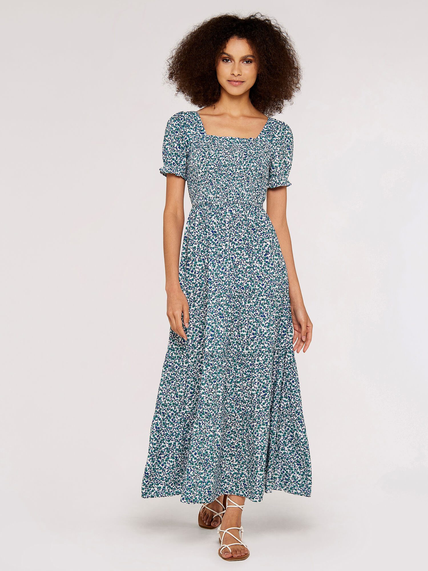 Apricot Maxikleid Vintage Ditsy Milkmaid Maxi günstig online kaufen