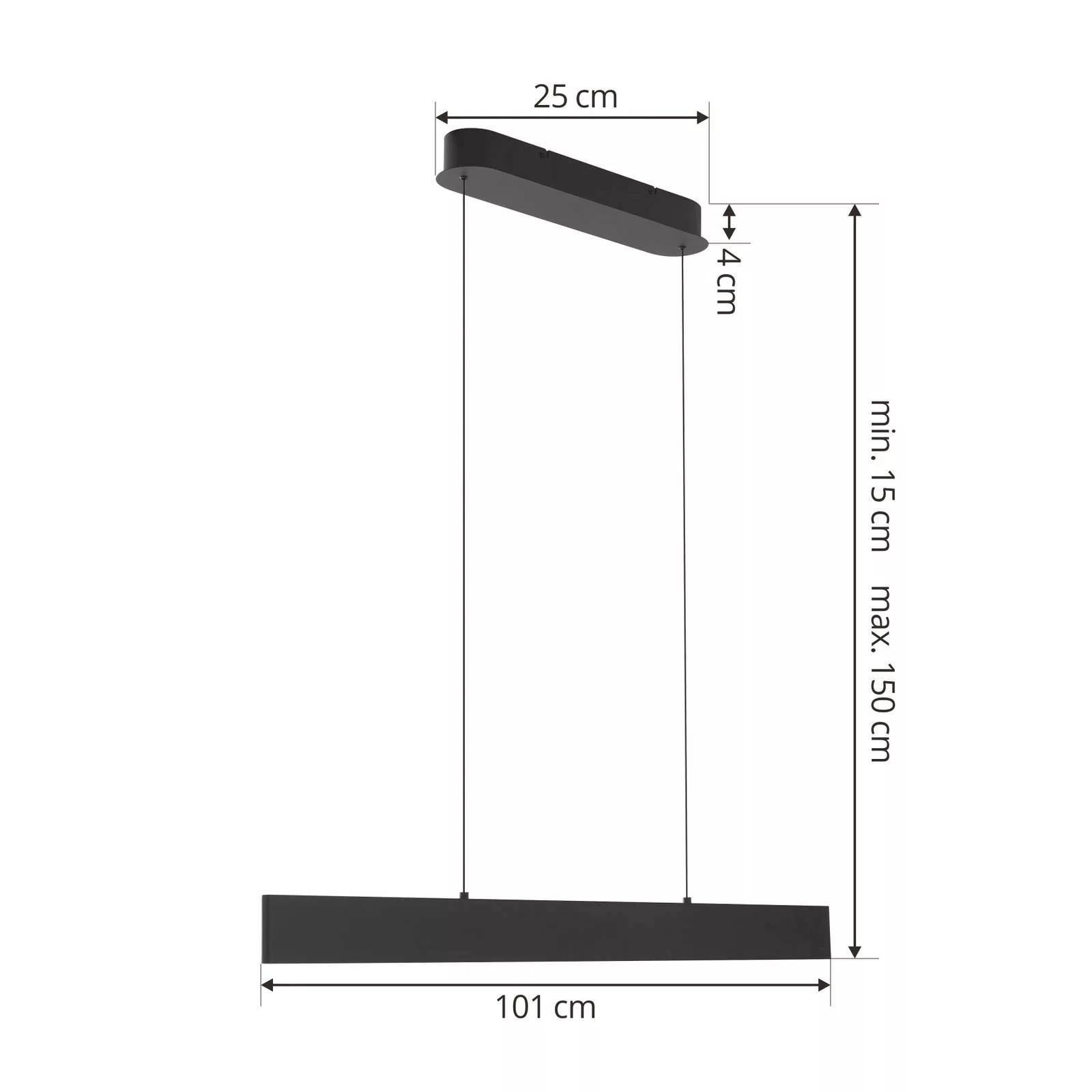 Lucande LED-Hängeleuchte Philine, 101 cm, schwarz, Eisen günstig online kaufen