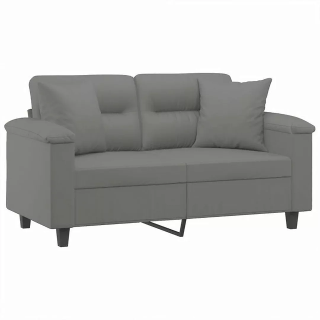 vidaXL Sofa 2-Sitzer-Sofa mit Kissen Dunkelgrau 120 cm Mikrofasergewebe günstig online kaufen