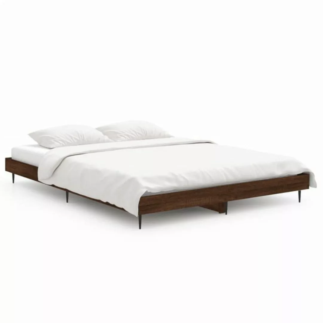 furnicato Bett Bettgestell Braun Eichen-Optik 140x190 cm Holzwerkstoff günstig online kaufen