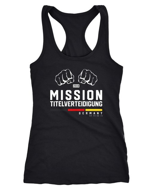 MoonWorks Tanktop Damen Racerback Tank-Top WM-Shirt Mission Titelverteidigu günstig online kaufen