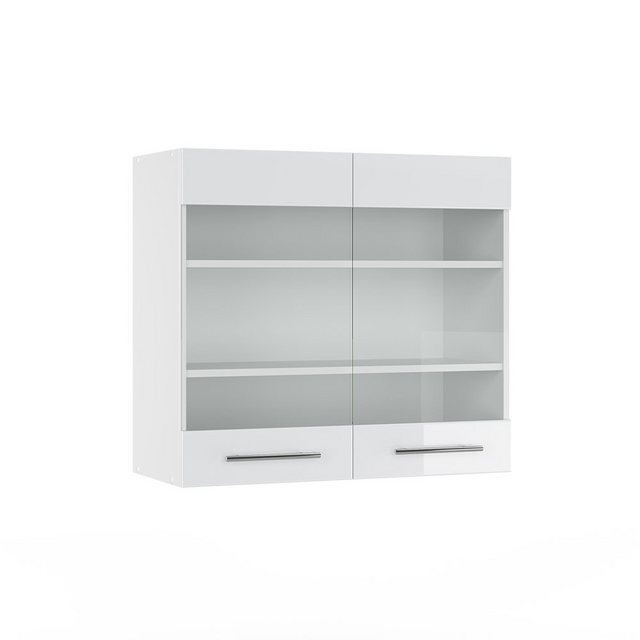 Vicco Glashängeschrank Fame-Line, Weiß Hochglanz/Weiß, 80 cm günstig online kaufen