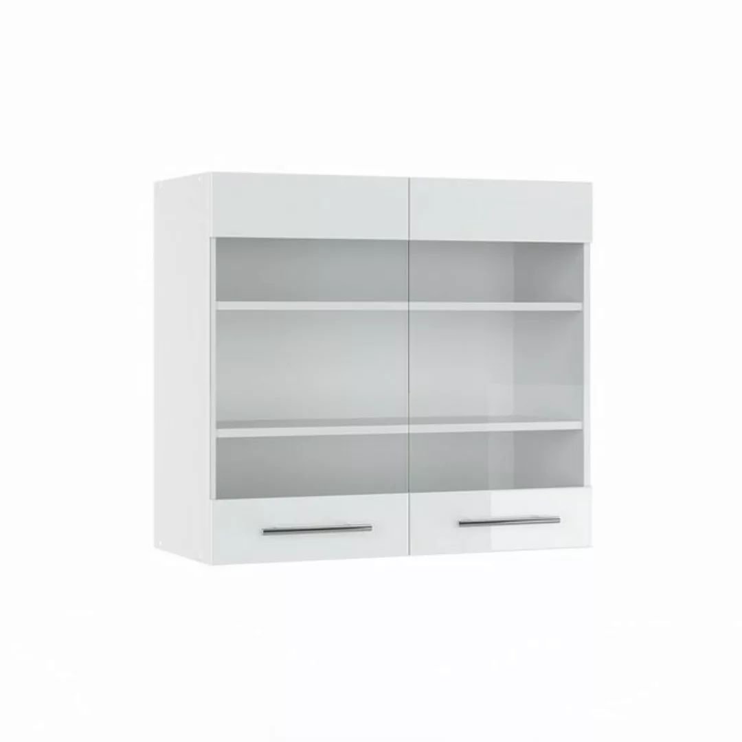 Vicco Glashängeschrank Fame-Line, Weiß Hochglanz/Weiß, 80 cm günstig online kaufen