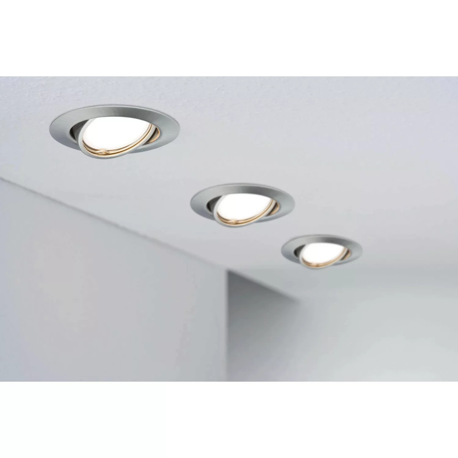 Paulmann LED-Einbauleuchte Base 3 x 5 W GU10 Eisen gebürstet 3-Stufen-dimmb günstig online kaufen