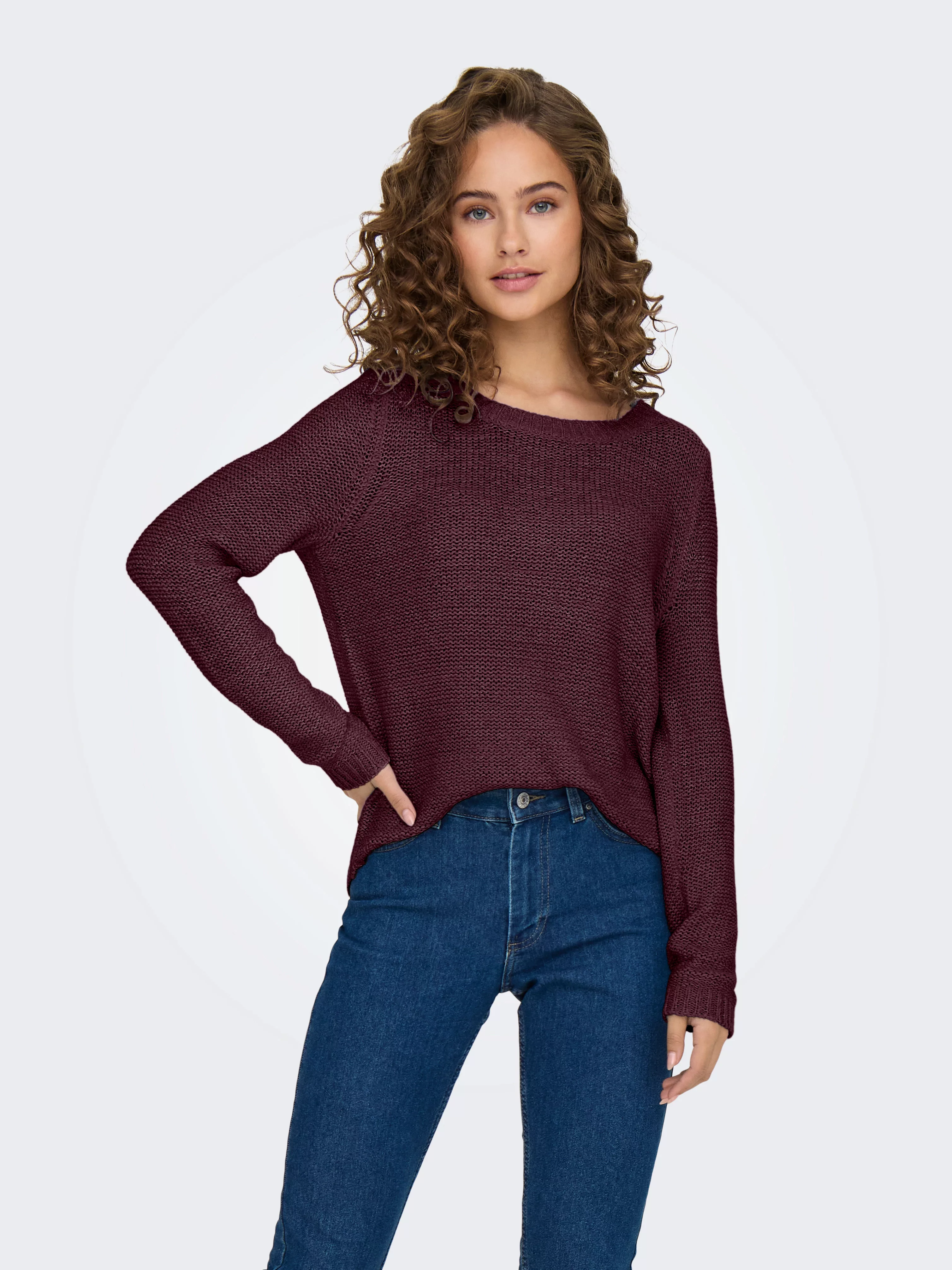 ONLY Strickpullover "ONLGEENA XO L/S PULLOVER KNT NOOS", mit Rundhalsaussch günstig online kaufen