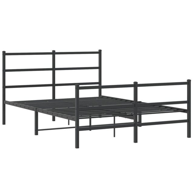 furnicato Bettgestell mit Kopf- und Fußteil Metall Schwarz 140x190 cm (1-tl günstig online kaufen