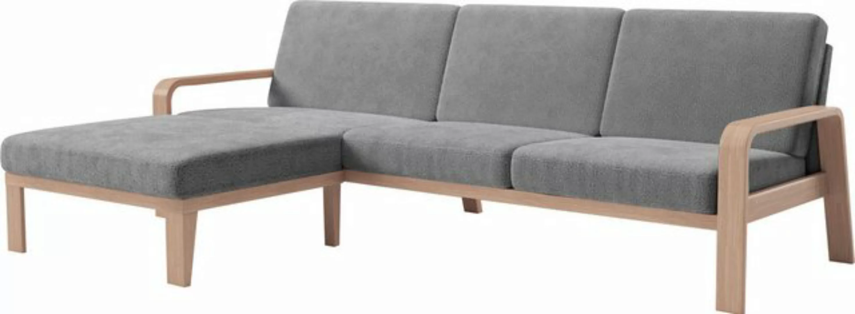 sit&more Ecksofa "Kolding L-Form", Armlehnen aus Buchenholz in natur, versc günstig online kaufen