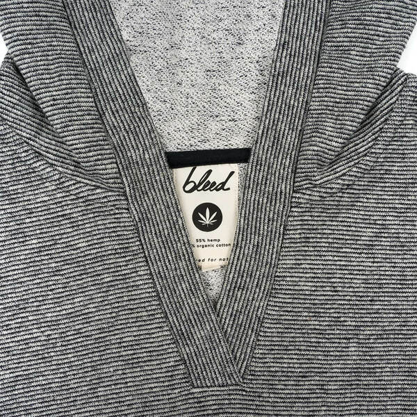 Stripe Hoody Hanf Schwarz | Weiss günstig online kaufen