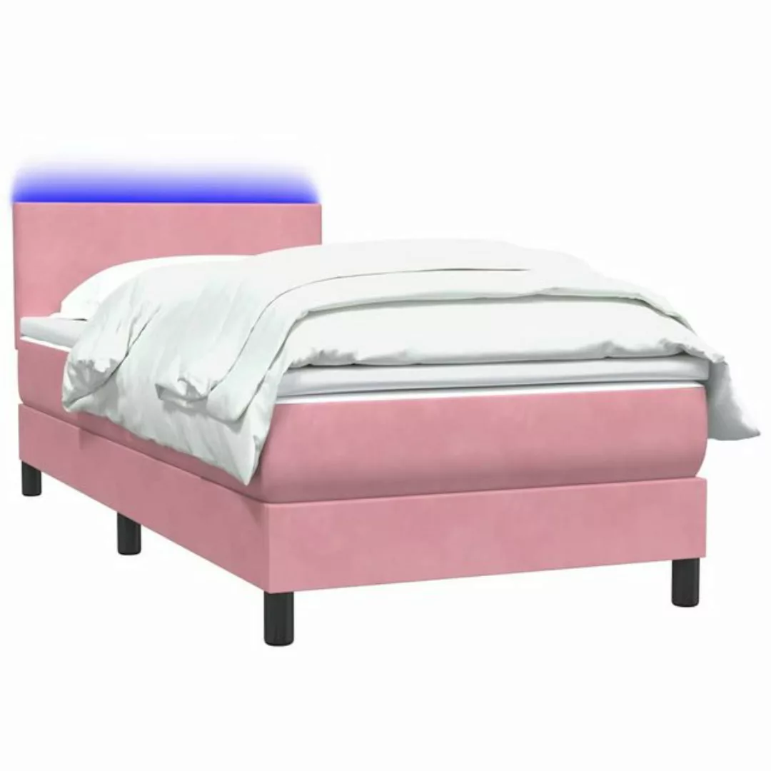 vidaXL Bett Boxspringbett mit Matratze Rosa 80x210 cm Samt günstig online kaufen