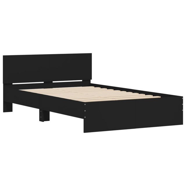 vidaXL Bettgestell Bettgestell mit Kopfteil Schwarz 120x190 cm Bett Bettges günstig online kaufen