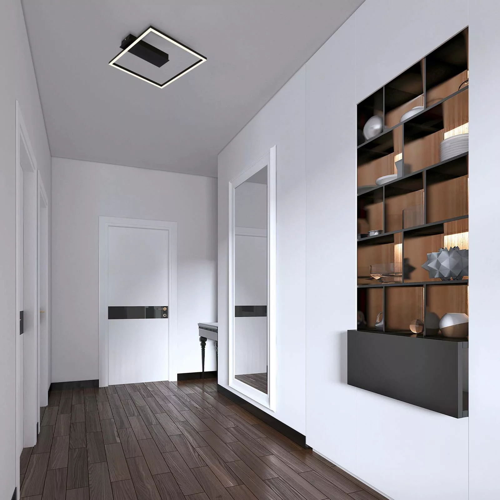 LED-Deckenleuchte 3771 in Rahmenform, schwarz günstig online kaufen