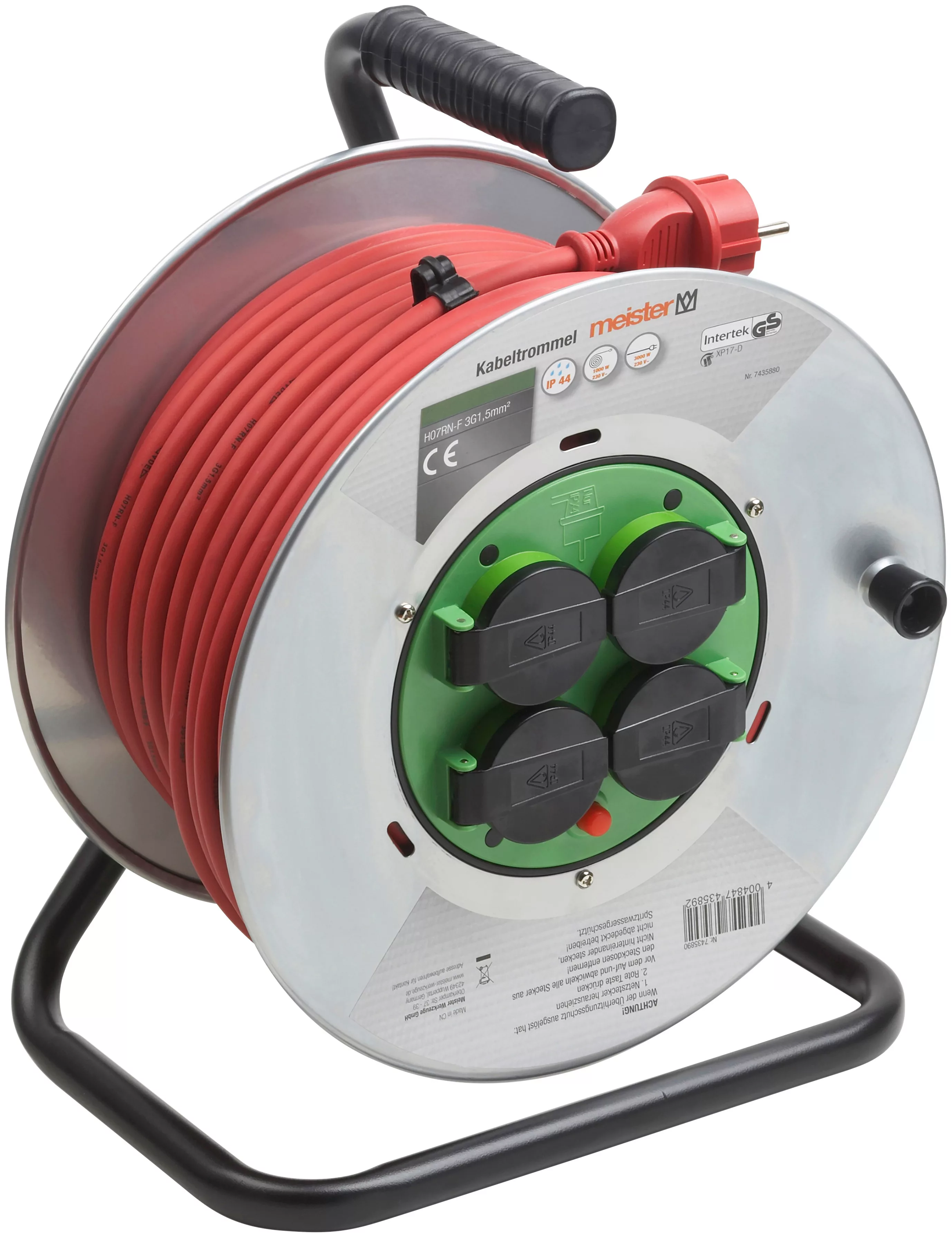 meister Kabeltrommel »Thermoschutz-Schalter - Outdoor / Kabelrolle mit 4 Sc günstig online kaufen