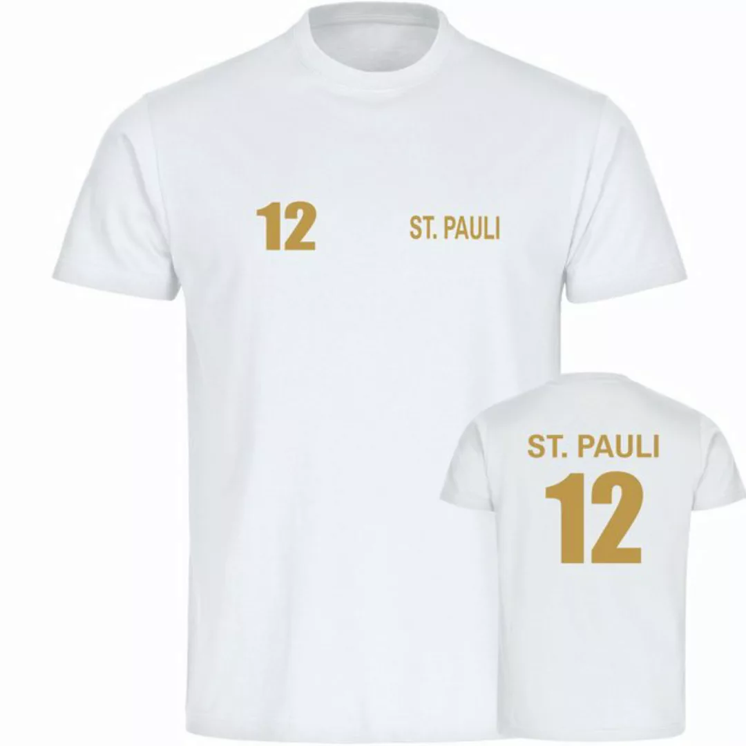 multifanshop T-Shirt Herren St. Pauli - Trikot Nummer 12 gold - Männer günstig online kaufen