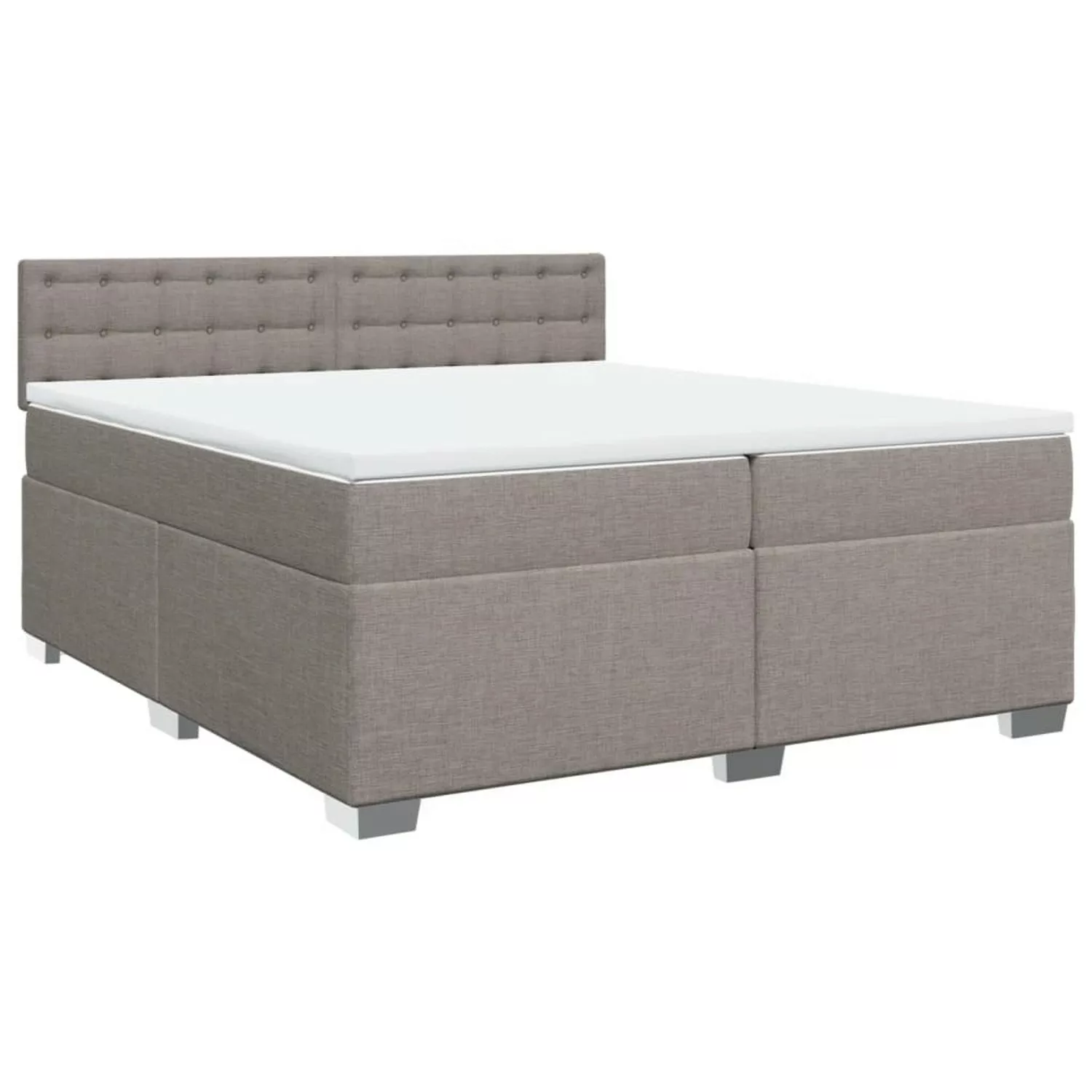 vidaXL Boxspringbett, Boxspringbett mit Matratze Taupe 200x200 cm Stoff günstig online kaufen