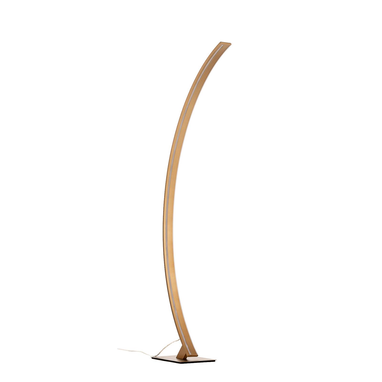 LED-Bogen-Stehlampe Arcus mit goldenem Finish günstig online kaufen