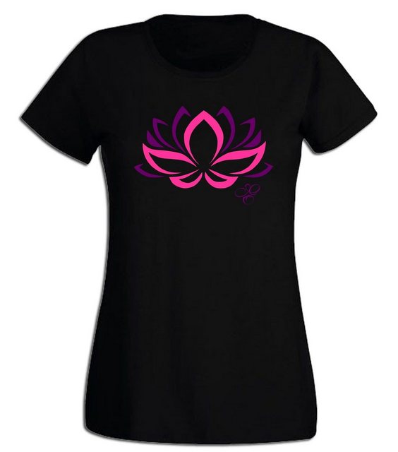 G-graphics T-Shirt Damen T-Shirt - Lotusblume Pink-Purple-Collection, Slim- günstig online kaufen