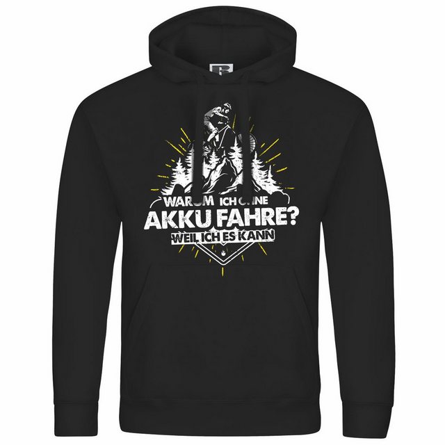 deinshirt Kapuzenpullover Herren Kapuzenpullover Warum ich ohne Akku fahre günstig online kaufen