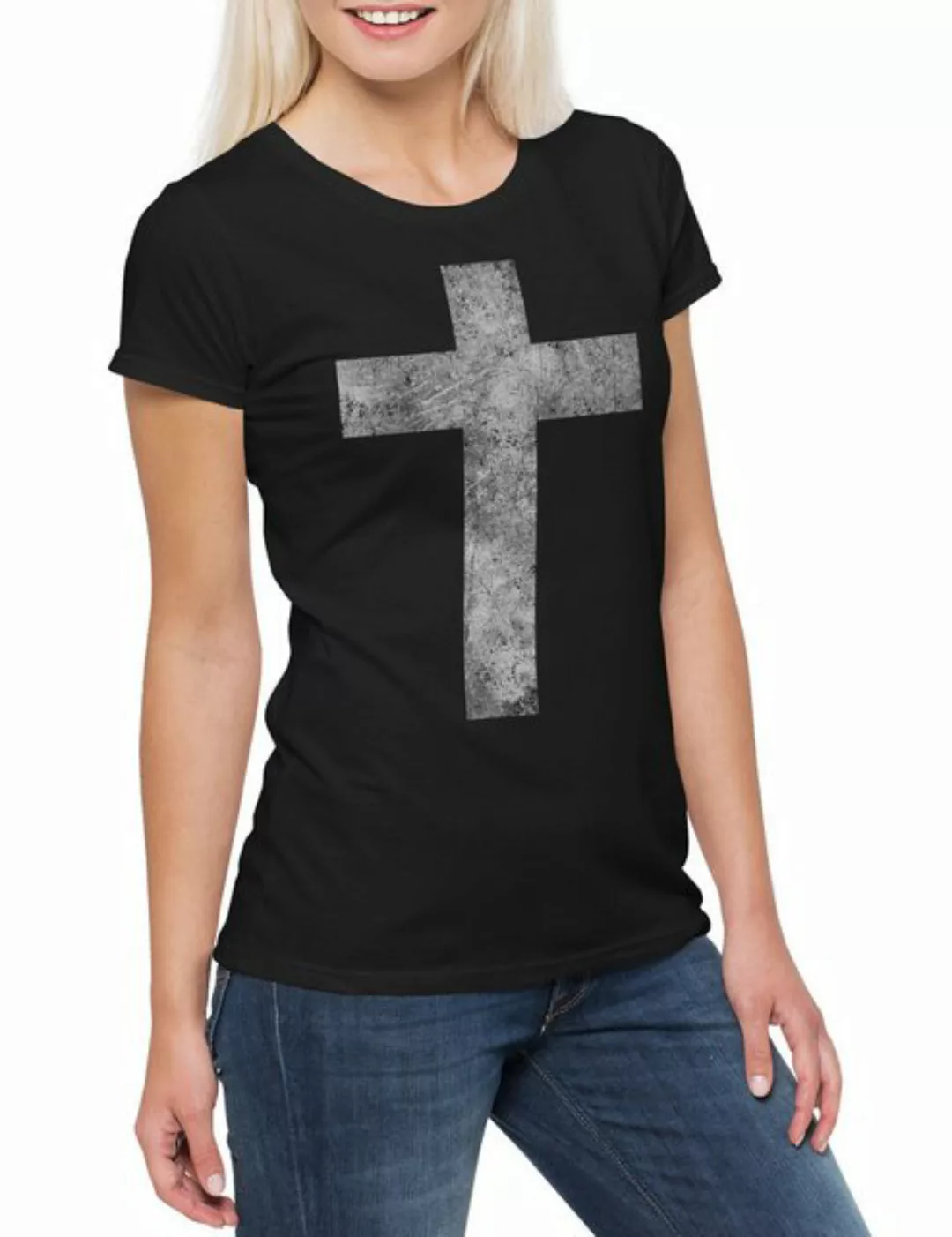 Urban Backwoods Print-Shirt Christian Cross II Damen T-Shirt Christliches K günstig online kaufen