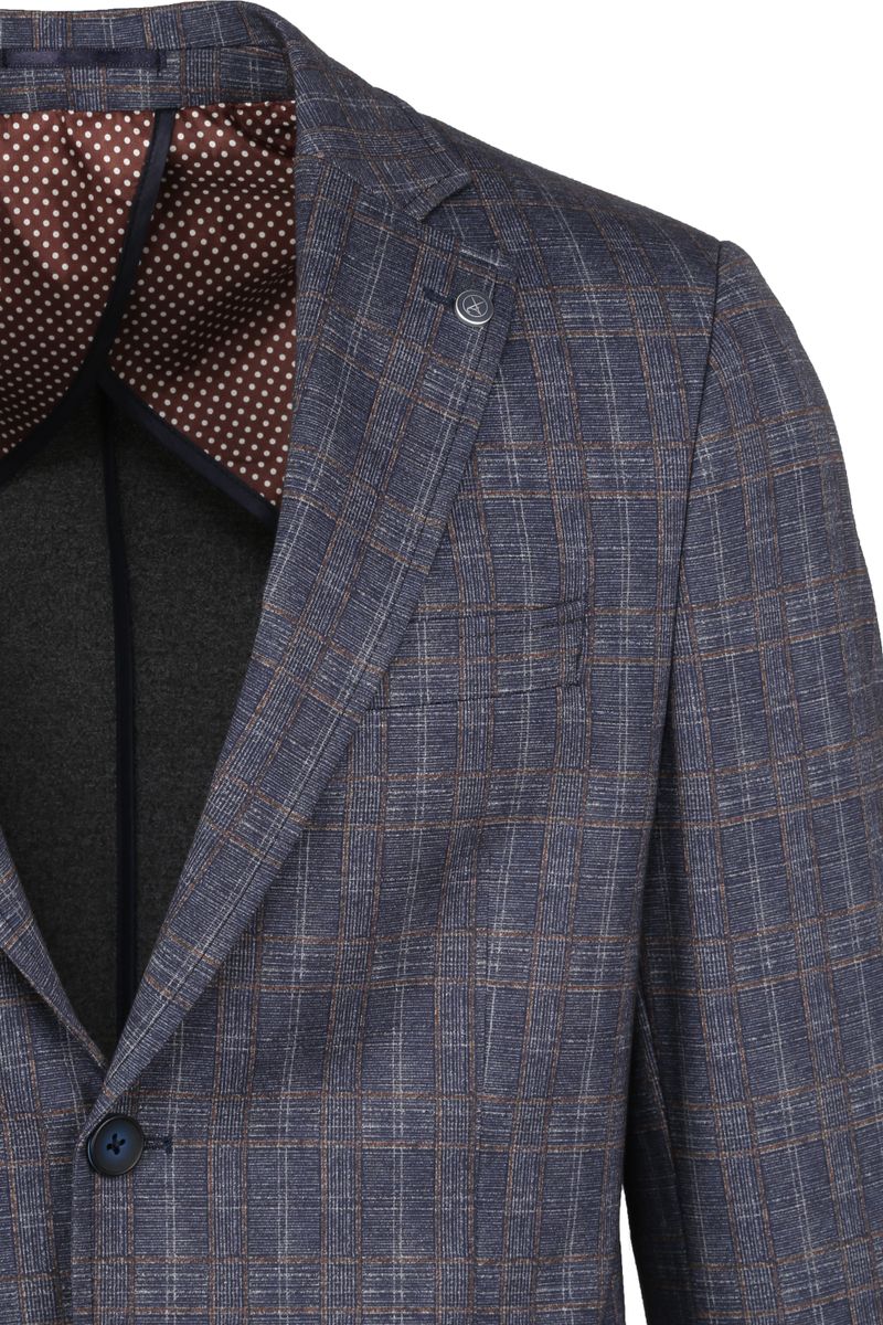Suitable Anzug Jersey Dunkelblau Grau kariert - Größe 48 günstig online kaufen