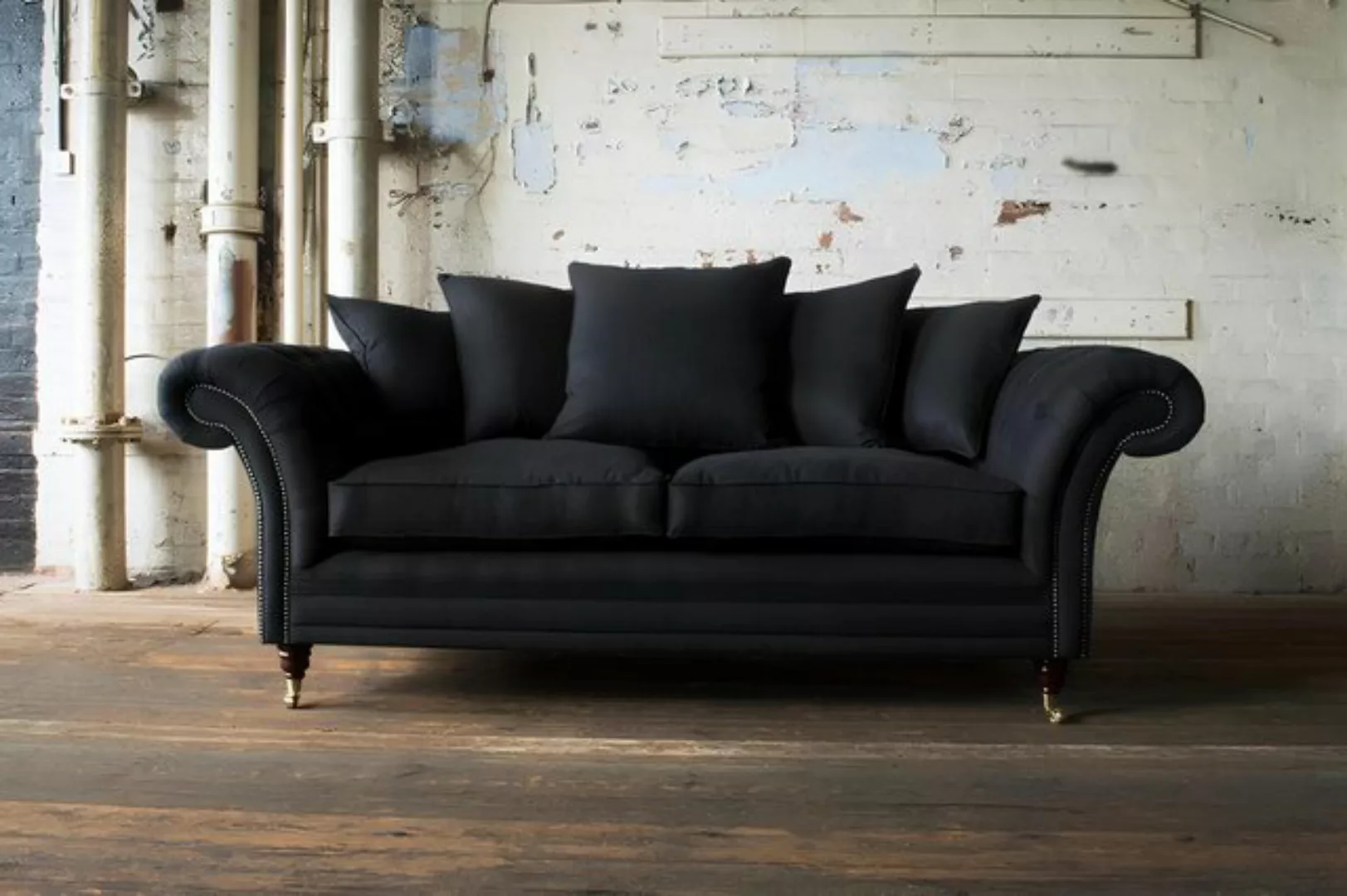 Xlmoebel Sofa Neues! Dreisitzer Sofa Chesterfield Polstermöbel Set aus Lede günstig online kaufen