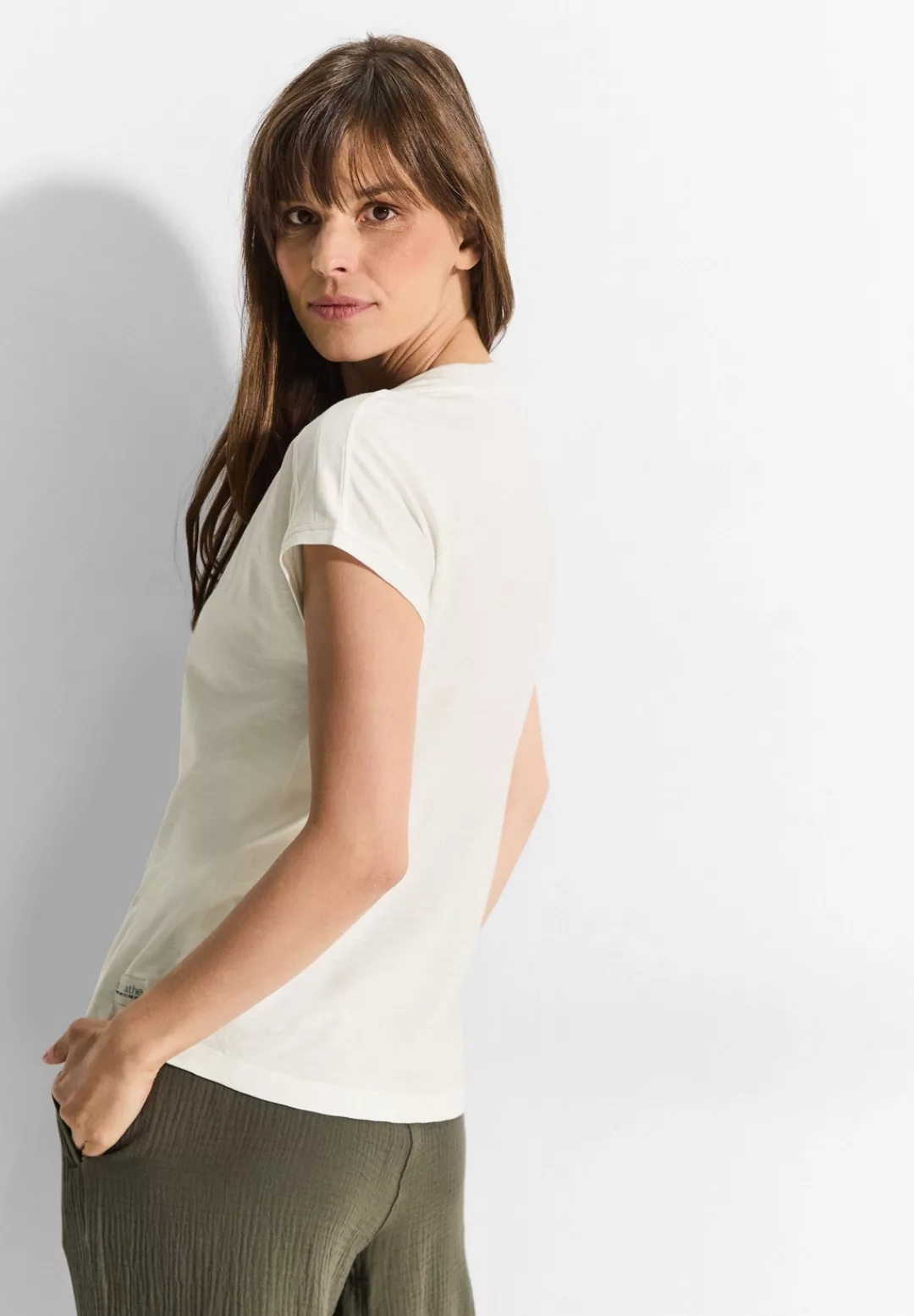 Cecil T-Shirt mit längerem Hinter-Schnitt günstig online kaufen